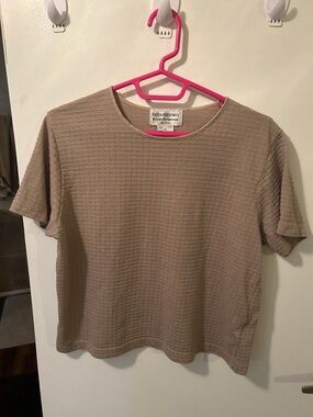 Haberdashery Taupe Short-Sleeve Textured Knit Tee